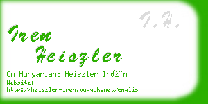 iren heiszler business card